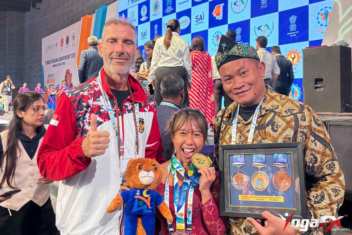Ivara Candra Kartika, YogaFX graduate and Seminyak teacher, gold and bronze medallist for Indonesia in Yogasana