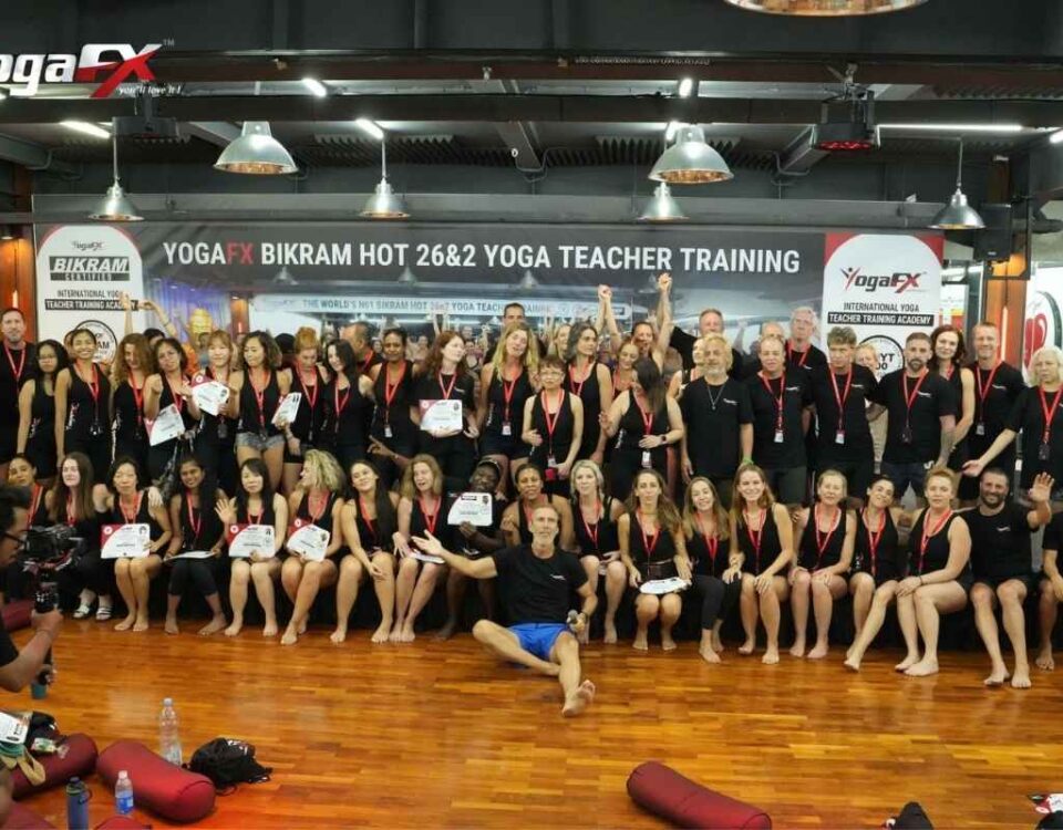 Yoga teacher training graduation certificate representing what a bikram yoga certification credential includes
